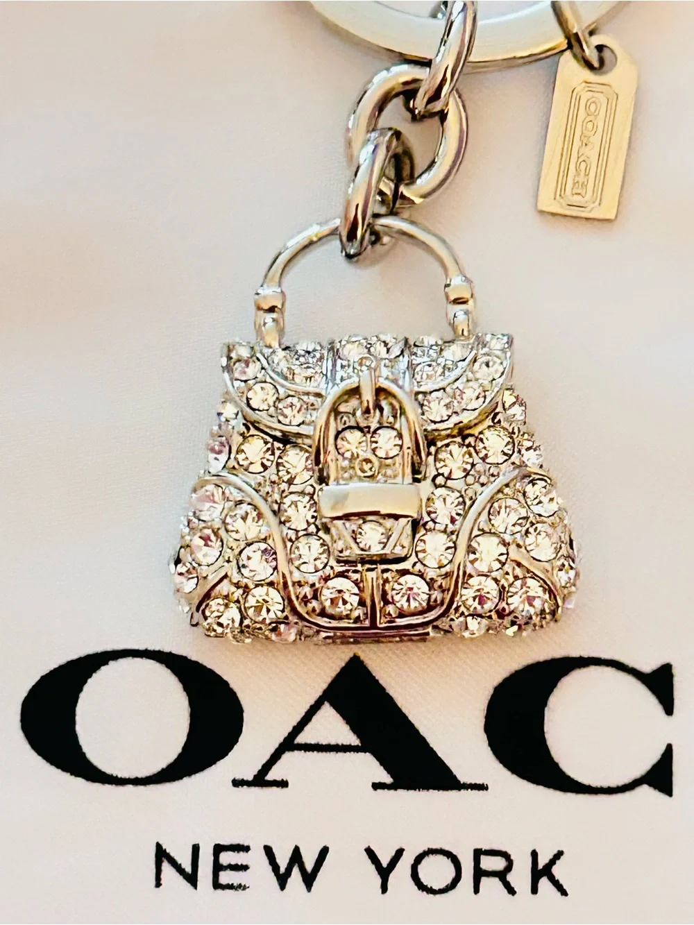 EXTREMELY RARE Coach 3-D Y2K Crystal  SoHo Purse Keychain/ Bag Charm